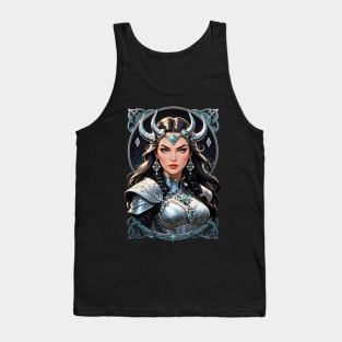 Valkyrie Viking Warrior Nordic Mythology retro comic design Tank Top